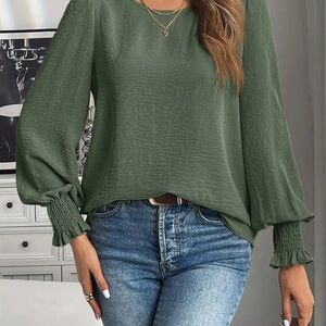 Elegant Forest Green Women's Blouse